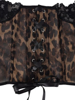 Women's Corset Light Brown Corsets Top Lace Trim Bustiers & Corsets Gothic Slimming Corset Fishbon Mesh Underwear Chest Binders