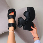 2026 Women's Wedge Heels Slides Height IncreasdHigh Heels Casual Woman Beach Sandals