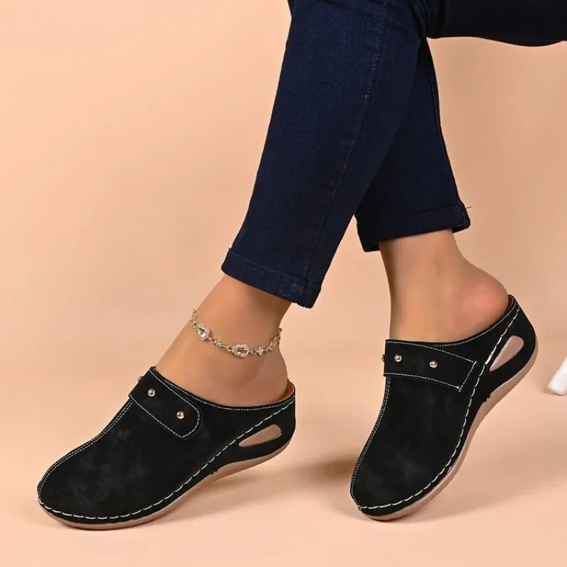 2026 Women Summer Lightweight Wedge Heel Mules Slippers Woman Plus Size Thick Sole Outdoor Sandals