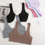Seamless Push-Up Bras For Women Wireless Sports Brassiere Rib Bralette Unlined Underwear Female Crop Top Sexy Lingerie M-XL