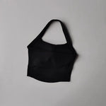Women's Shock-Absorbing Yoga Sports Bra Neck Hanging Pleated Design Fitness Training Pilates Outdoor Vest Gathered Comfortable