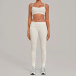 Women's Seamless Yoga Set Sports Fitness High Waist Butt-Lifting Leggings Pants Sets Workout Training Beautiful Back Bra Suits