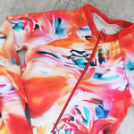 2026 Patchwork One Piece Swimsuit Long Sleeve Swimwear Women Bathing Suit Retro Zipper Swimsuit One Piece Surfing Swim Wear