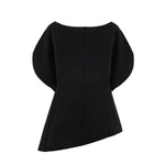 Women's Fashionable Elegant Versatile Puff Sleeve Top Women Boat Neck Puff Sleeve Hem Blouse Solid Color Slim Fit Top ASH4