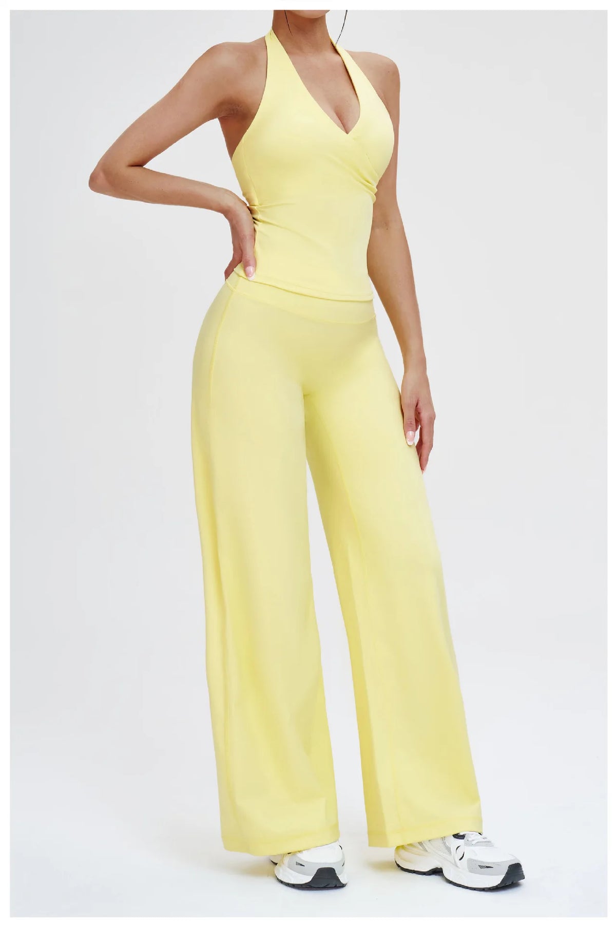 Wide-leg Pants Women Bell-bottoms High Waist Yoga Pants Workout Gym Leggings Naked Feel Pilates Running Cycling Sports Trousers