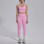 Women's Yoga Set Sports Fitness Running Beautiful Back Slim Fit Bra Hip-lifting High Waist Pants Workout Training Gym Suits