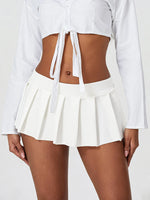 Women Frill Short Skirts Solid Color Low Waist Pleated Skirt Summer Sexy Hot Skirt Streetwear