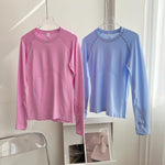New Long Sleeve Yoga Shirt Top Women's Tight Fitness Wear Gym Clothes Sports Blouses Running Training Workout Pilates Yoga Shirt