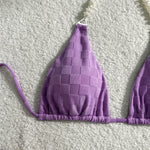 Light Purple Swimwear Pearl String Halter Micro Bikini Thong 2026 Sexy Swimsuit Women Bathing Suit Triangle Bikinis Sets Mujer