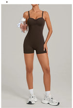 Womens Two Way Wear Bodysuit Sleeveless Yoga Stretch One Piece Romper Sexy Fitness Side Pockets Sportwears Bodysuit