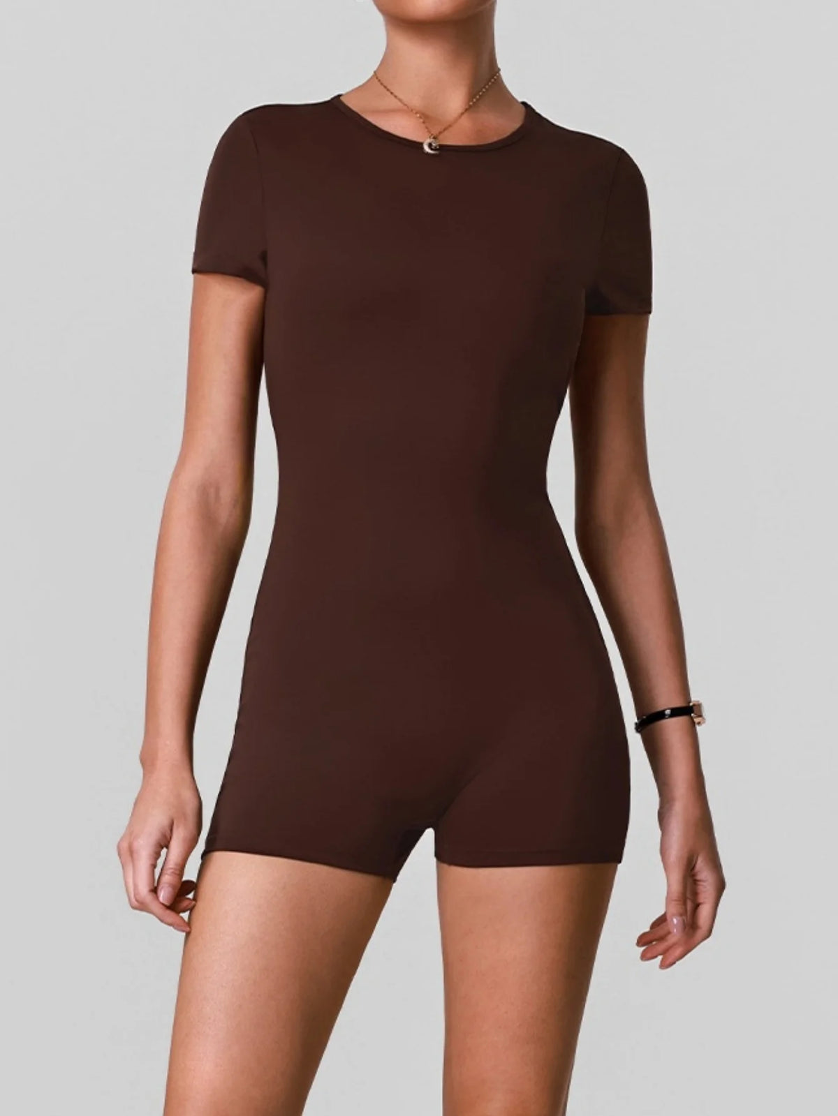 Butt Lifting One Piece Body Shaping Yoga Jumpsuit Women Short Sleeve Hollow Out Backless Bodycon Shorts Sports Suit Workout Wear