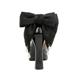 BIGTREE Shoes Women's High Heels Hollow Platform Waterproof Thick Heel Pointed Toe Sandals Match Dress Wedding Shoes Knot