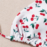 XS - L Cherry Printed Halter Strappy Bikini Female Swimsuit Women Swimwear Two-Pieces Bikini Set Bather Bathing Suit Swim V4894