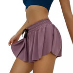 Casual Sports Shorts for Women High Rise Yoga Shorts with Elastic Proximity Control Running Shorts Fake Two Pieces Pants