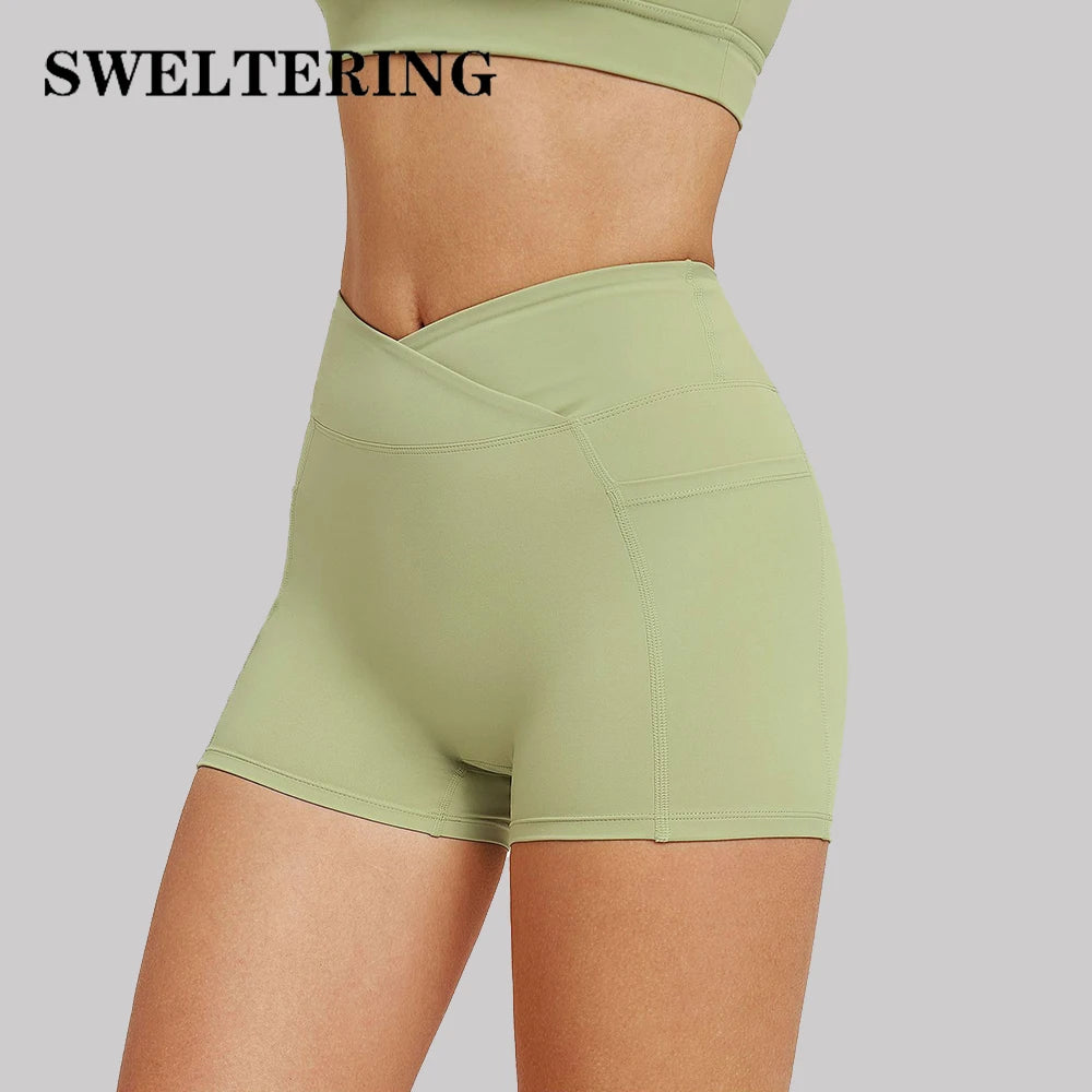 High Waist Yoga Shorts Naked Feeling Fitness Tights Women Sport Biker Shorts Tummy Control Short Legging Female Slim Yoga Shorts