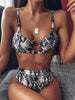 Sexy Snake Printed Female Swimsuit High Waist Bikini Women Swimwear Two-pieces Bikini Set Hollow Out Bathing Suit Swim Wear Lady