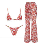 2026 3Pcs Bandeau Biquini Women Sexy Bikini Women Swimsuit Printed Swimwear Female Swim Suit Mini Skirt Bathingsuit Beachwear