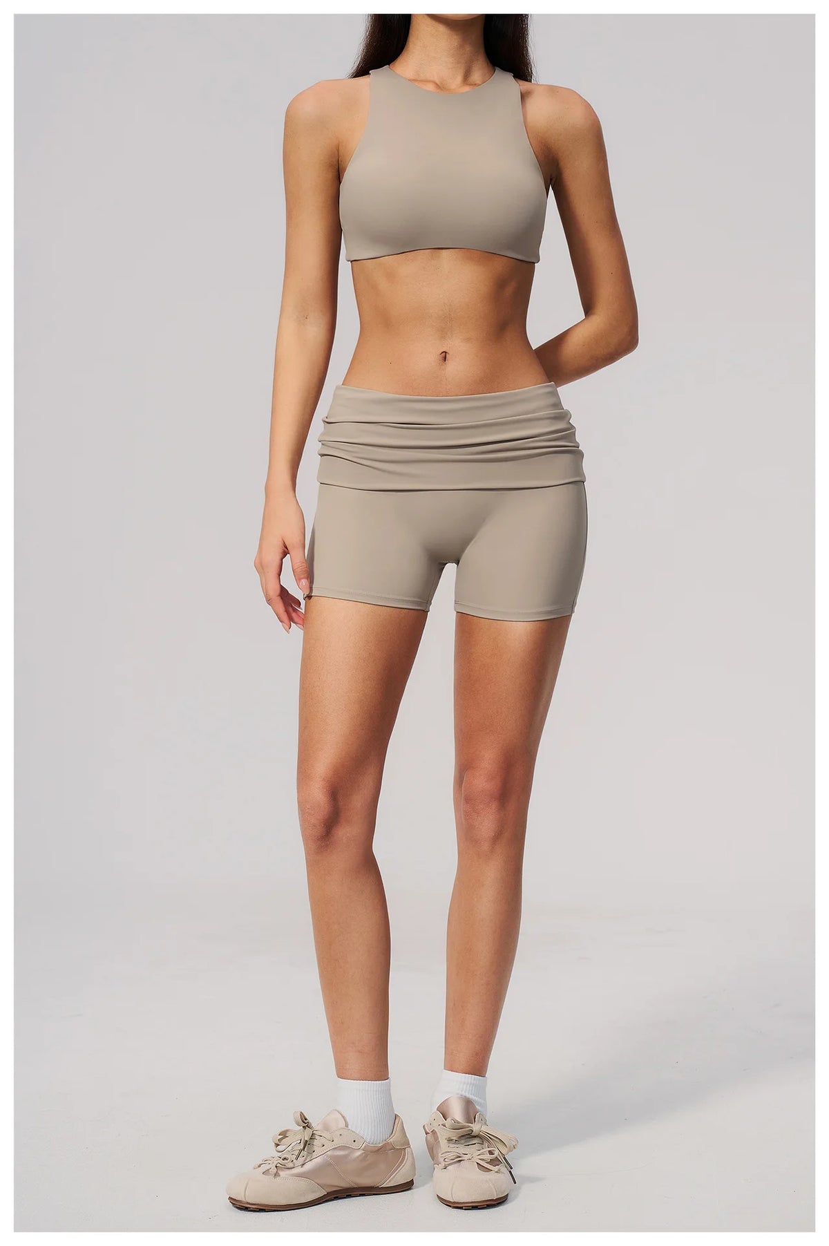 Tight Yoga Clothes Women Speed Drying Shock-absorbing Sports Vest Fitness Suits Outwear Gym Flip Waist Shorts Workout Clothes