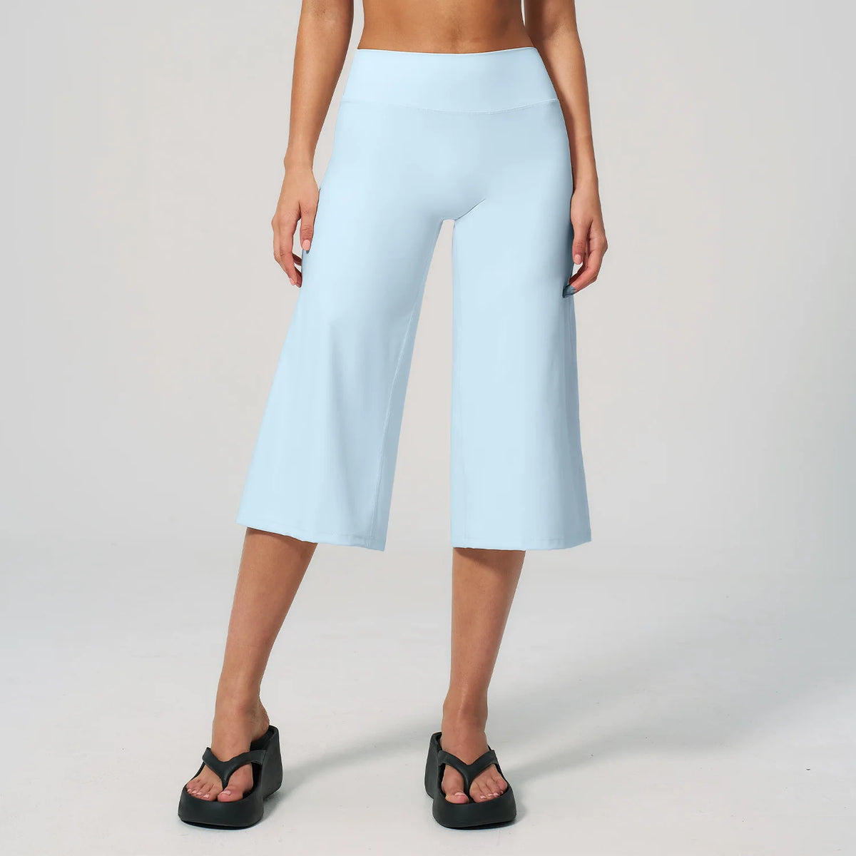 NCLAGEN Women Yoga Capri Pants Tummy Control High Waist Quick Dry Loose Fit Fitness Pants Gym Clothes Sports Wide-leg Trousers