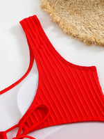 2026 Striped One Piece Swimsuit Women Sexy Strappy Swimwear Female Solid Bathers Bathing Swimming Swim Suit Beachwear