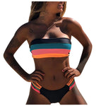 Bikini Swimwear Push-Up Bikinis Sets Colored Stripes Women Bra Padded Beachwear Bathing Suit New 2 Piece Swimsuit 2025 Biquini