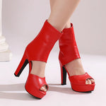 Retro Rome Gladiator Sandals Women Peep Toe Thin High Heels Summer Shoes 2026 Zip Lady Party Nightclub Show Plus Size 43