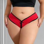1pcs Red Fashion Breathable Comfortable Women Panties Solid Elegant Sexy Lingerie Plus Size 1XL-4XL Female Underpants Lingerie