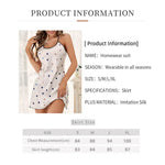 Luxury Ice Silk Stain Nightdress Summer Slip Dress Women Nightgown Pajamas Thin White Star Printed Home Wear Sleepwear