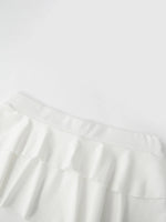 Women's Mini Skirt Low Waist Solid Color Ruffle Hem Skirt Lingerie Sexy Hot Skirts Summer