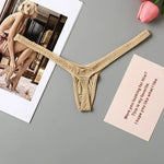 4PCS Thong Sexy Low Waist Mini Panties Deep V Thong Women's Breathable One Line Bikini Bottom Thong Female Panty Women Underwear