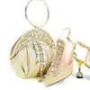 Doershow beautiful Italian Shoes And Bag Sets For Evening Party With Stones Italian Leather Handbags Match Bags! HRT1-33