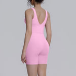 Women's Yoga Set Sports Running Fitness Beautiful Back Vest Hip Lifting Slim-Fit High Waist Shorts Training Gym Workout Suits