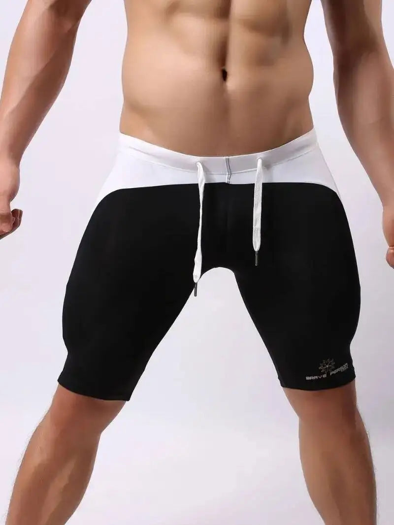 Men's Swimming Trunks Fitness Shorts Casaul Beach Vaction Style For Man Color Blocked Drawstring Elastic Waist Beach Shorts KD14