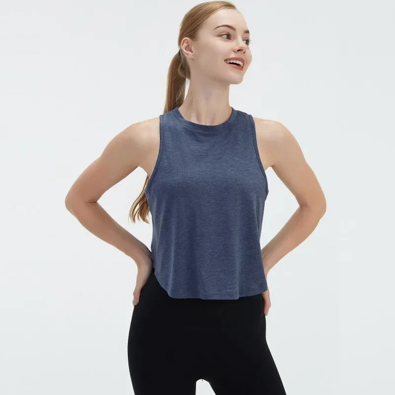 STOUREG New Women's Hollowed Out Dovetail Tank Top Yoga Wear, Outdoor Running Sports Fitness Tank Tops,Gym Shirt