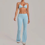 Women's Seamless Yoga Set Sports Fitness Training Ruched-Waist Hips Lifting Leggings Suits Gym Workout Running Slim‑fit Bra Sets