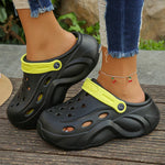 Closed Toe Chunky Platform Sandals Woman 2024 Thick Bottom Non-Slip Beach Sandalias Mujer Summer Hollow Out Soft Casual Shoes