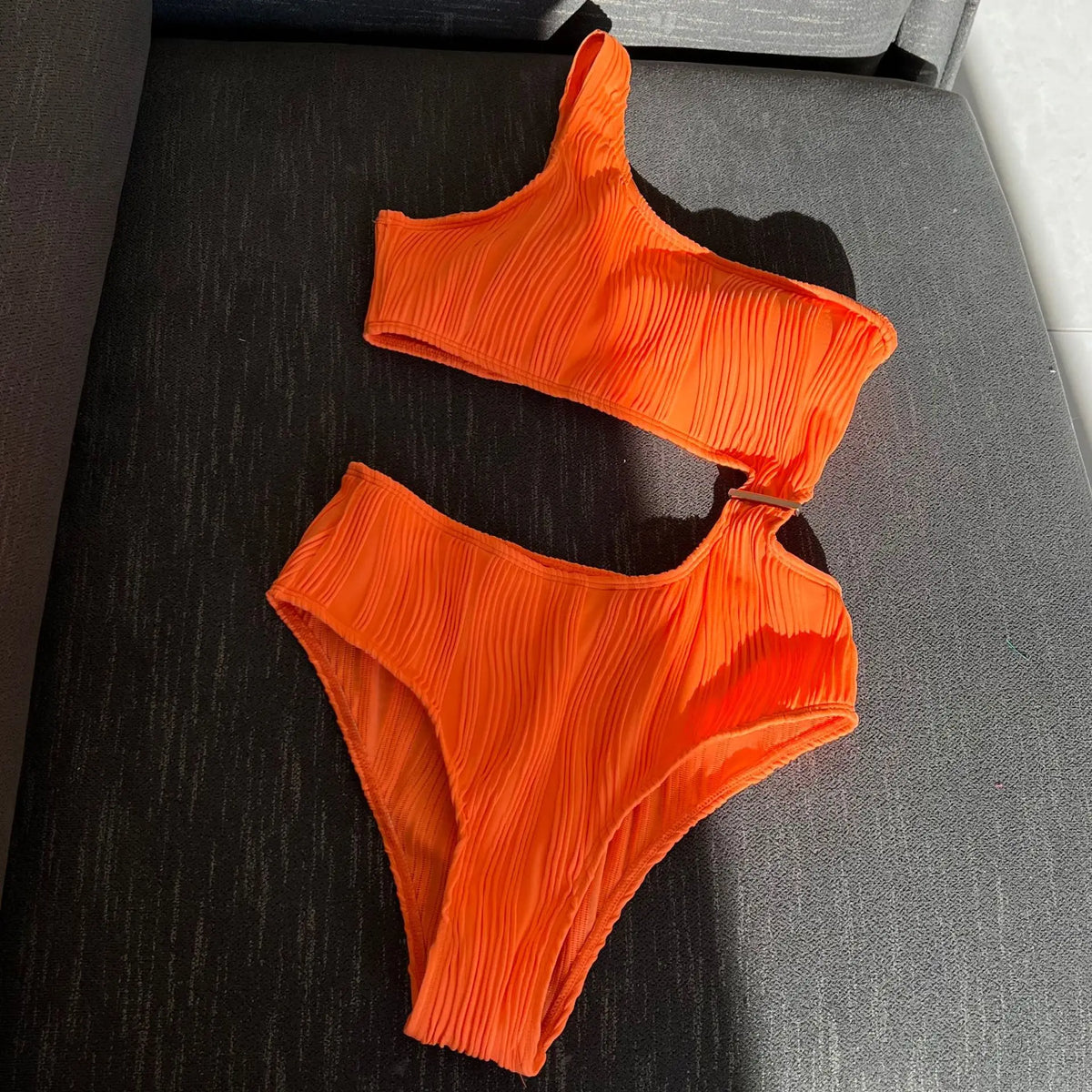 2026 Solid White One Piece Swimsuit Women Sexy Irregular Hollow Out Bikini One Shoulder Backless Monokini Summer Beach Swimwear