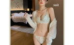 Lace Brief Sets Shapewear Set Minimizer Side Support Bra Push Up Bralette for Small Chest Lift Anti Sagging Wireless Underwear