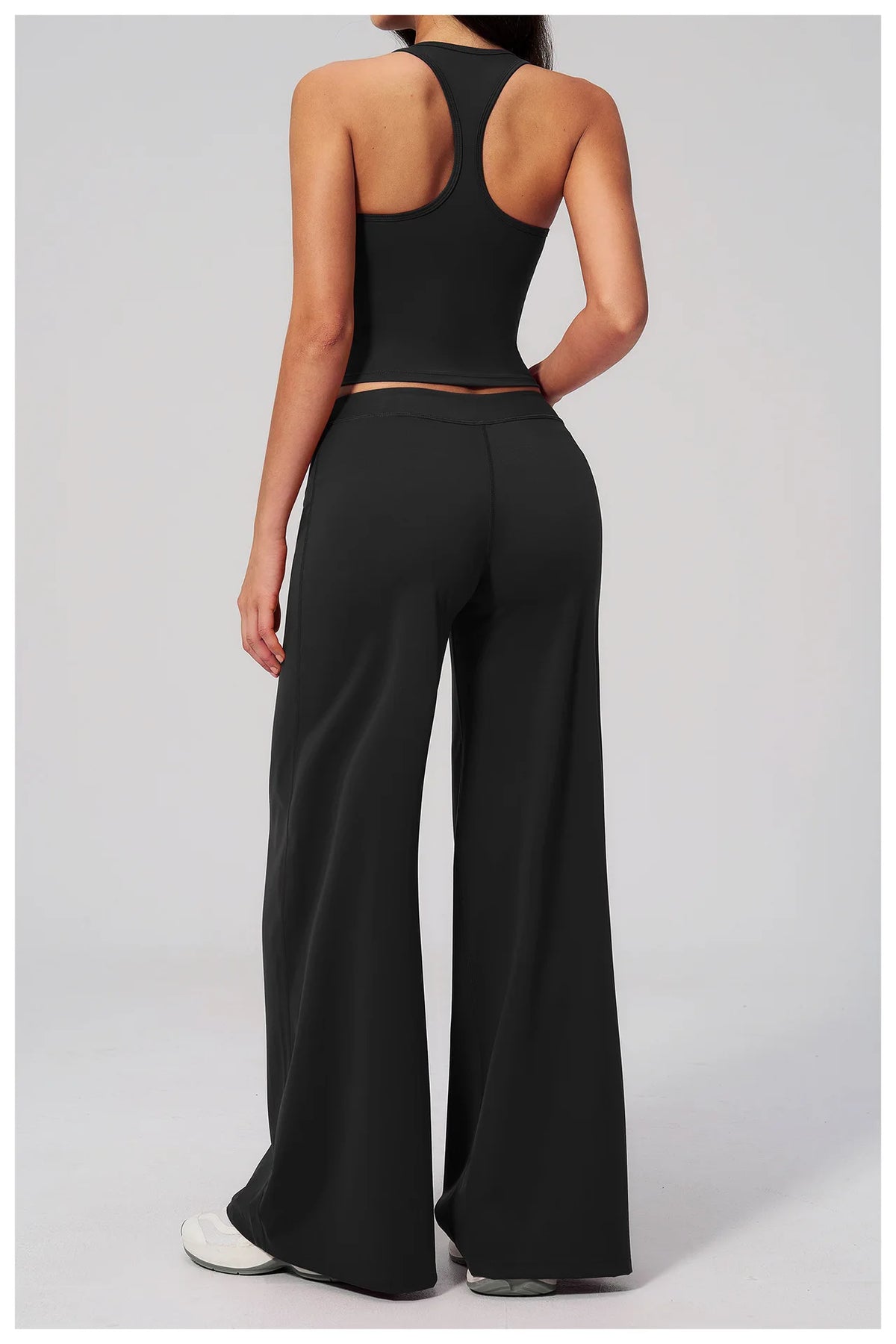 Women's Summer Two Piece Yoga Sets Slimming Sports Tank Top Lifted Buttocks High Waist Flare Pants Gym Fitness Suits Tracksuit