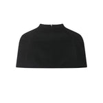 Women's Fashion Solid Color Black And White Stand Collar Top Elegant Slim Fit Short Sleeve Blouse For Women Casual Wear C57H