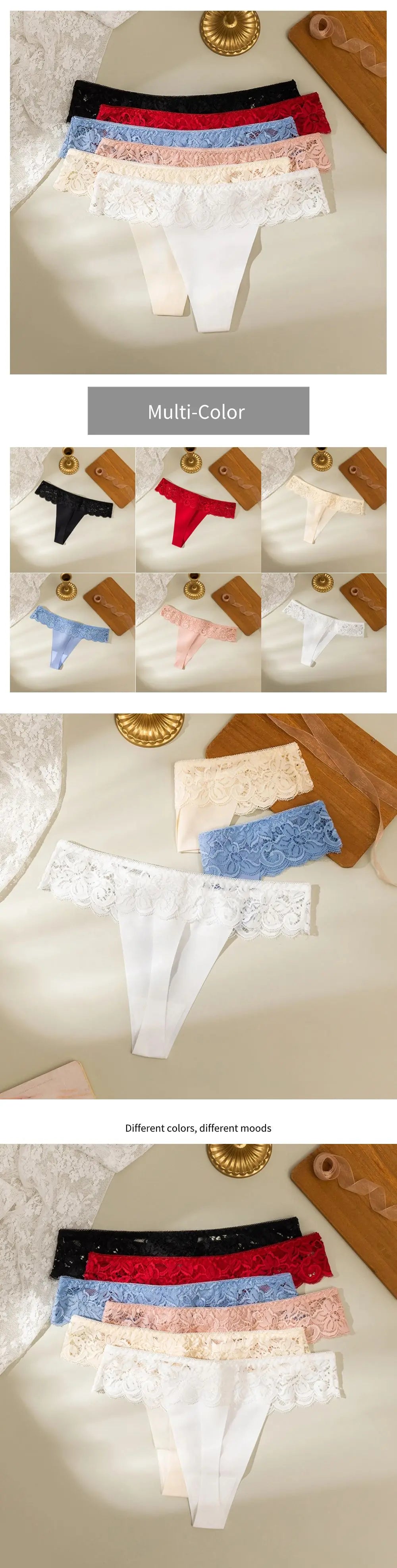 BZEL Light Soft Low Waist Women's Panties Thongs Sexy Lace Hollow Out Female Plain Underwear T-Back Tanga Briefs for Ladies S-L