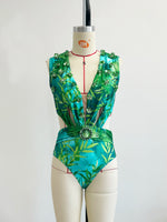 2026 New Elegant Women Swimsuit With Skirt High Waist Swimwear Cover-up Female Skirts Fashion Printed Dress Beachwear
