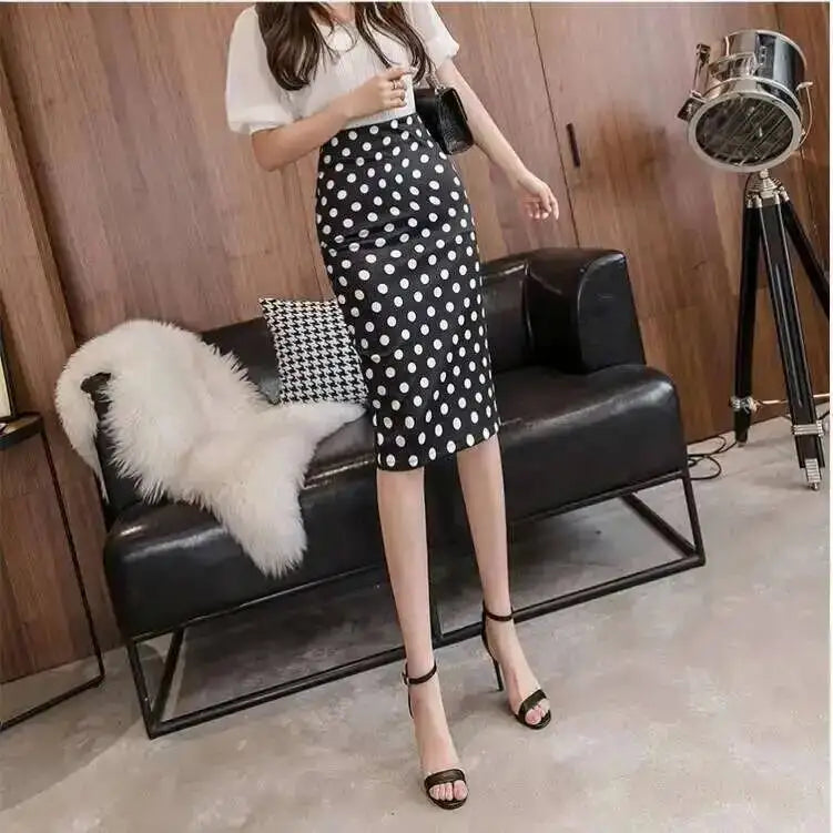 Spring Summer Women Y2K High Waist Midi Pencil Chiffon Skirts Slim Bodycon Vintage Hip Raise Korean Fashion Clothes UOV5