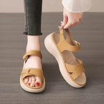 New Summer Women Sandals Flat shoes Woman Light Comfortable Leather Women's Open-toe Sandals Fashion Casual Hook Loop