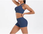 2PCS Yoga Set Gym Clothes Sportswear Women Tracksuit Fitness Tracksuit Workout Suit Sports Bra Gym High Waist Push Up Shorts