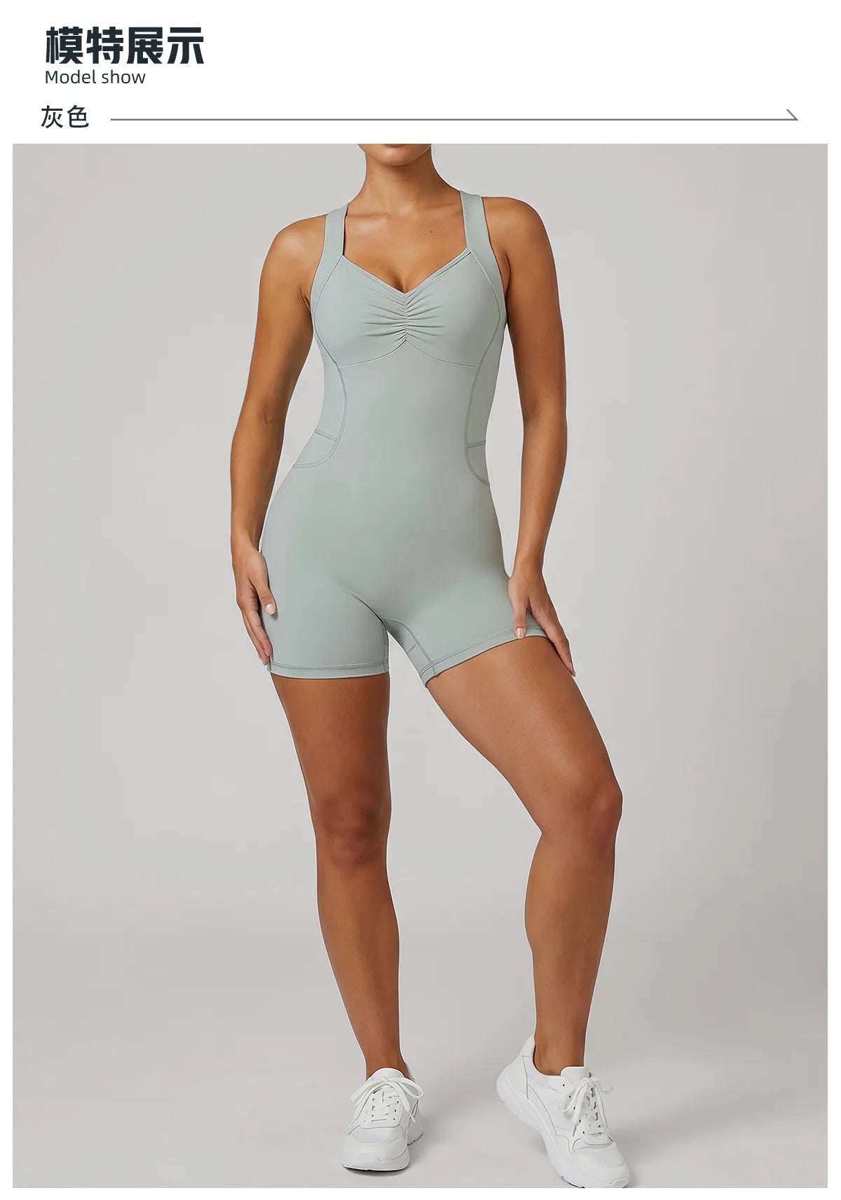 Cross Exposed Back Shaping Nude Yoga Jumpsuit Women Summer Sleeveless Pleate Slim Hip Lifting Short Sport Fitness One Piece Suit
