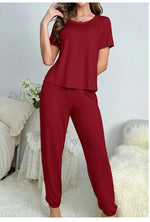 Women's Sleepwear Spring and Summer New Pajamas Women's Short-sleeved Trousers Set Classic Solid Color Casual Loungewear