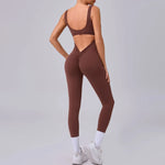 Seamless Yoga Jumpsuits Sports Fitness Hip-lifting Hollow Beauty Back One-piece Workout Running Gym Leggings Bodysuits for Women