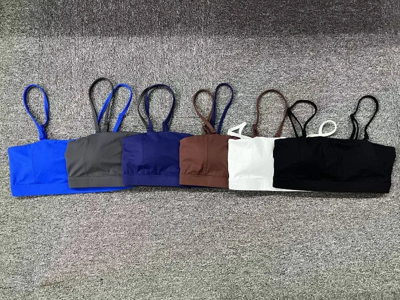 Women Yoga Bra Removable Shoulder Strap Anti-Slip Bra Wrap Chest Dual-Use Sports Yoga Wear Outside Running Fitness Top