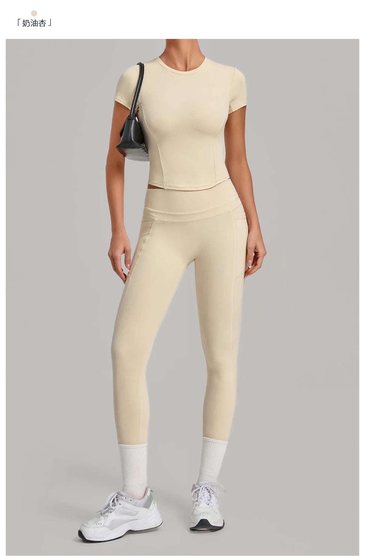 Women Tracksuit Yoga Sets Short Sleeve Slim Sports T Shirts Workout Clothes Outdoor Tight High Waist Pocket Pants Fitness Suits